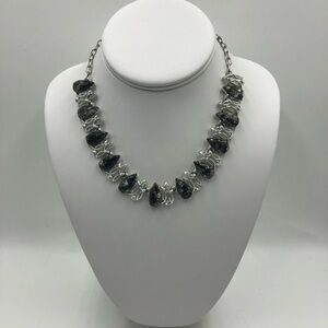 Vintage Silver Tone Women's Lab Created Gemstone Necklace